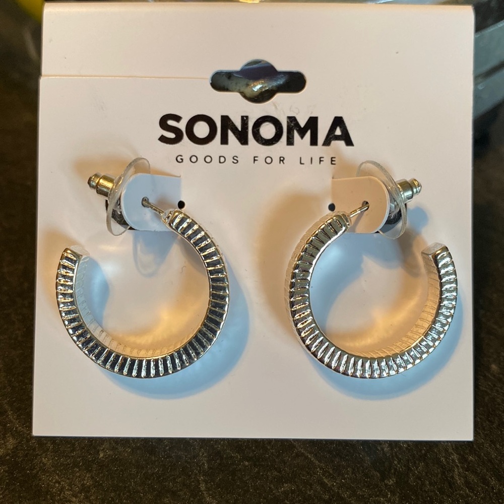 🆕 SONOMA Thick Silver Hoop Earrings